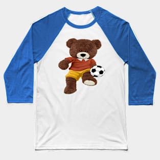 TEDDY BEAR PLAYING SOCCER Baseball T-Shirt